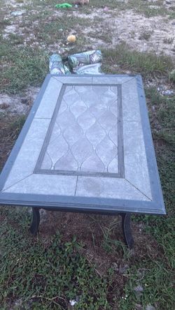 Restoration Hardware three cushion love seat and tile coffee table