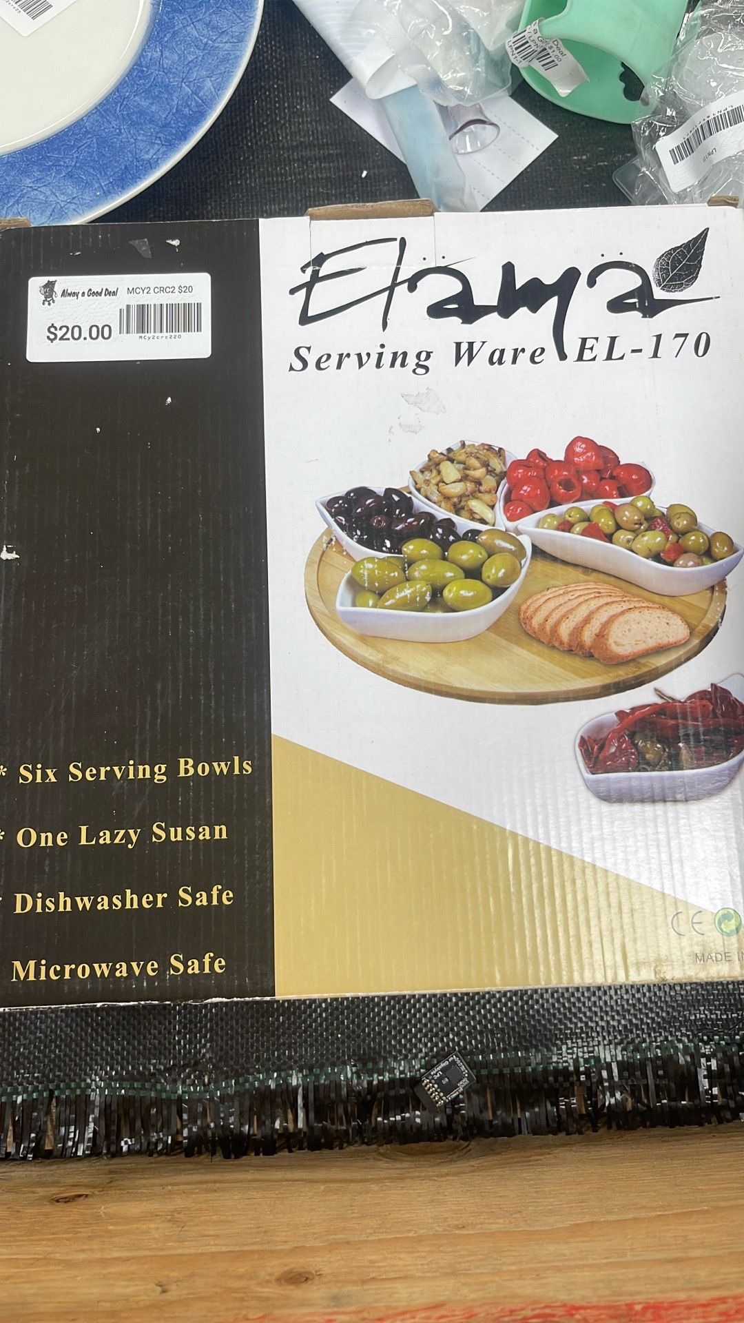 Lazy Susan with serving bowls