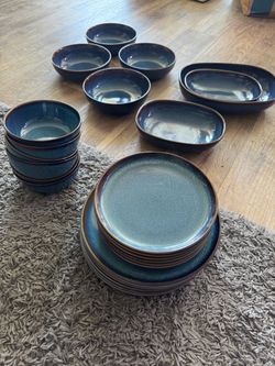 Full Dinner Set - Blue Glaze - Ikea Gladelig