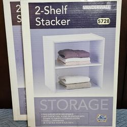 TWO (2) Vanderwall HD 2-Shelf Stacker Cabinets 21"x21"x15" $120 Value! NEW-IN-BOX