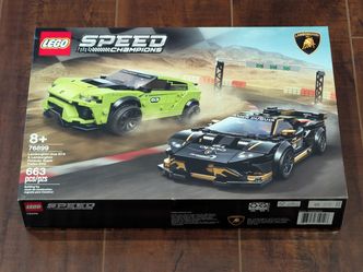 brand new retired LEGO #76899 Lamborghini Urus ST-X and Huracán Super Trofeo EVO