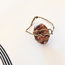 Fancy Wired Oval Gemstone Ring