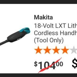 Makita 18-Volt LXT Lithium-ion Cordless Handheld Vacuum (Tool Only)