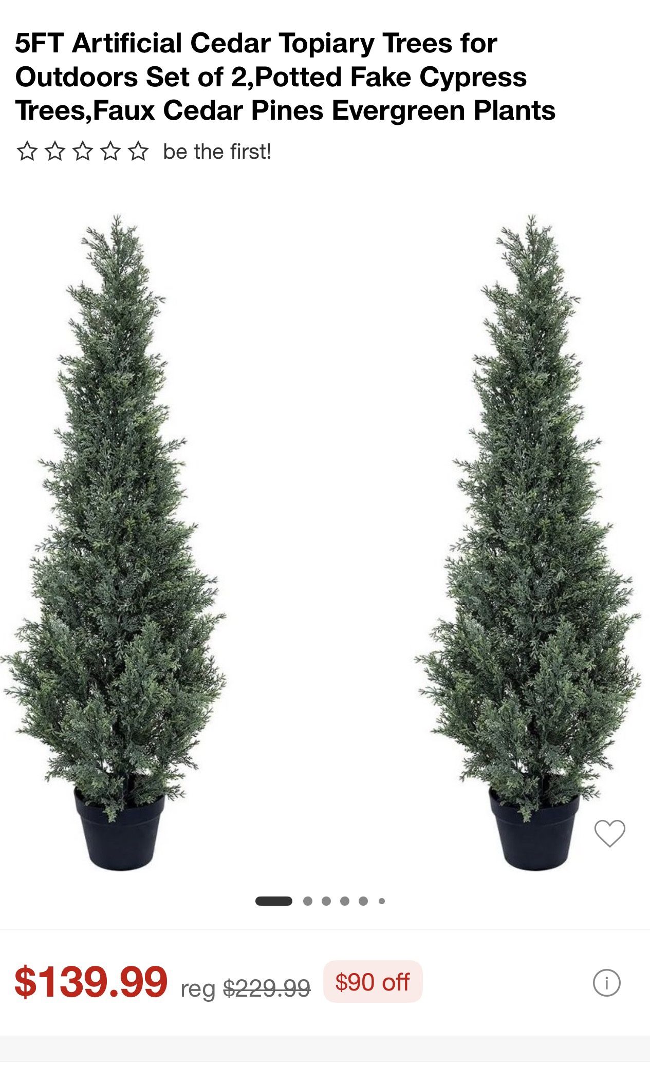 Artificial Cedar Topiary Trees 2 Set, Realistic Fake Cypress Tree Tall Faux Pine Shrubs Plants Artificial Cypress Trees for Indoor/Outdoor