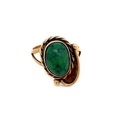 14K Green Turquoise Ring