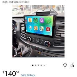 Android 14 Double Din Car Stereo for Ford Transit Custom 2020-2024, 10 inch Touch Screen Radio Head Unit with CarPlay Android Auto GPS Bluetoo