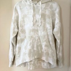 Aerie White & Green/Grey Tie Dye Hoodie Sweatshirt