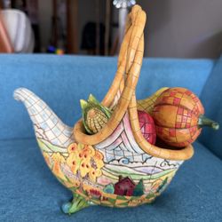 Collectible Jim Shore Heartwood Creek ‘Basket Of Plenty’ #(contact info removed)