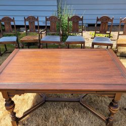 Vintage Dining Table and Buffet Set