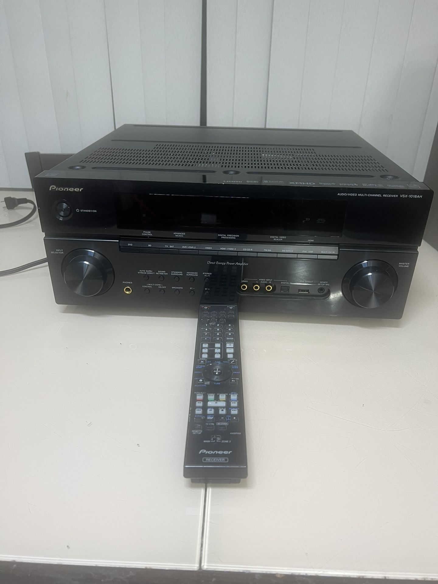 Pioneer Audio/Video Multi-Channel Receiver - VSX-1018AH-K with Remote and Extras . Used in good condition with some minor cosmetic blemishes these bl