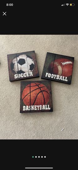 3 Sport Wall Decor Canvas