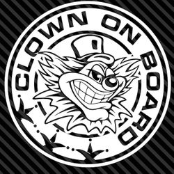 Clown on board window decal sticker