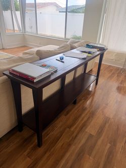 Dark Wood Sofa Console Table