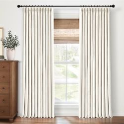 Pinch Pleated Blackout Curtains, 40"x 96", Natural