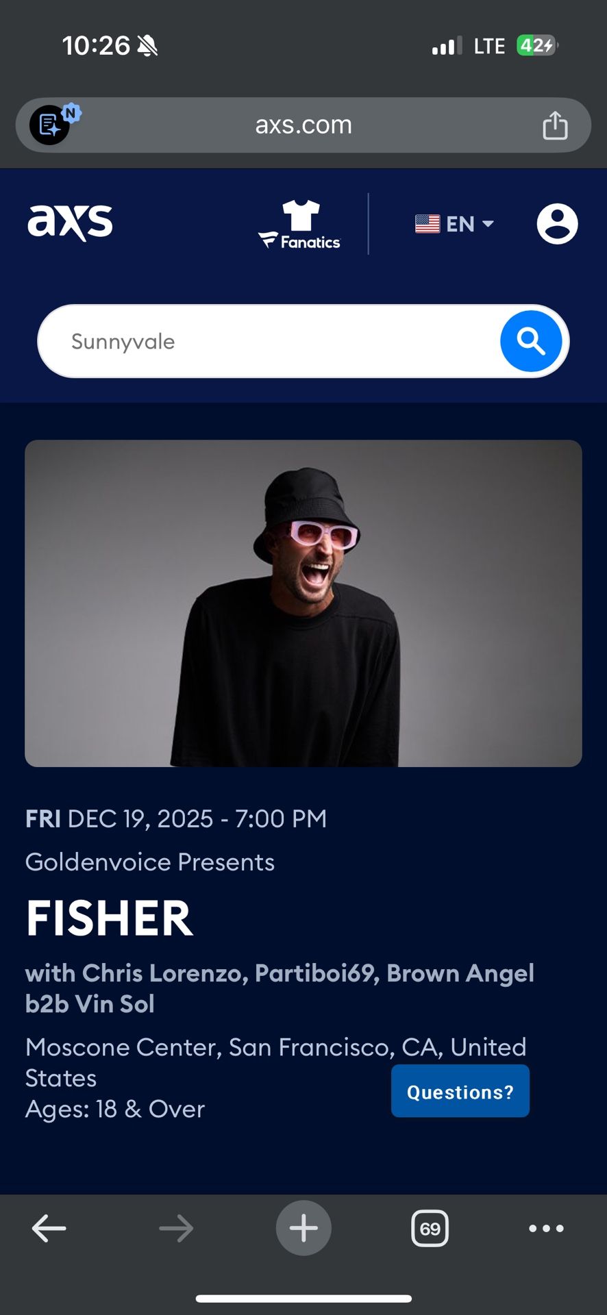 Selling 1 12/19 Fisher Friday