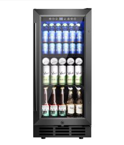EUHOMY 130 Can Beverage Refrigerator Cooler, 3.2 cu ft Under Counter Drink Fridge