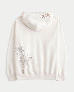 Hollister Feel Good Oversized Starfish Graphic Hoodie Size Medium