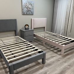 2 Pc Twin Platform Beds 