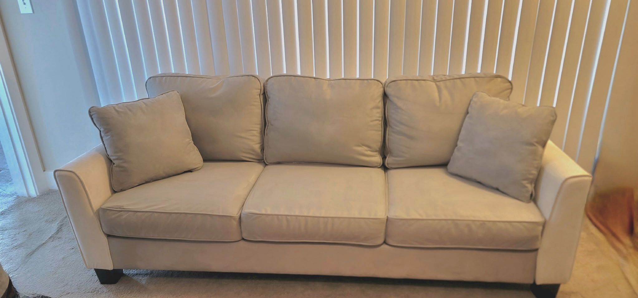 Lt Grey and Off White Sofa