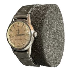 Men’s Wristwatch Vintage BENRUS Shock Absorbing Watch Stainless Steel String Bracelet Watch Quartz Watch