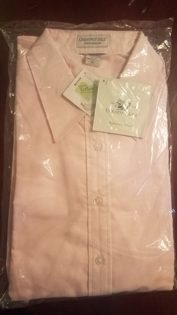 XL men's brand new long sleeve pink button-down