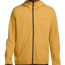 Nike Tech Essentials Zip Sport Hoodie Athletic Jacket Gold Beige Mens Large New