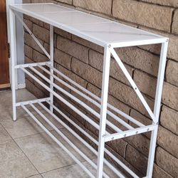 Faux Marble Console Table / Shoe Storage Rack