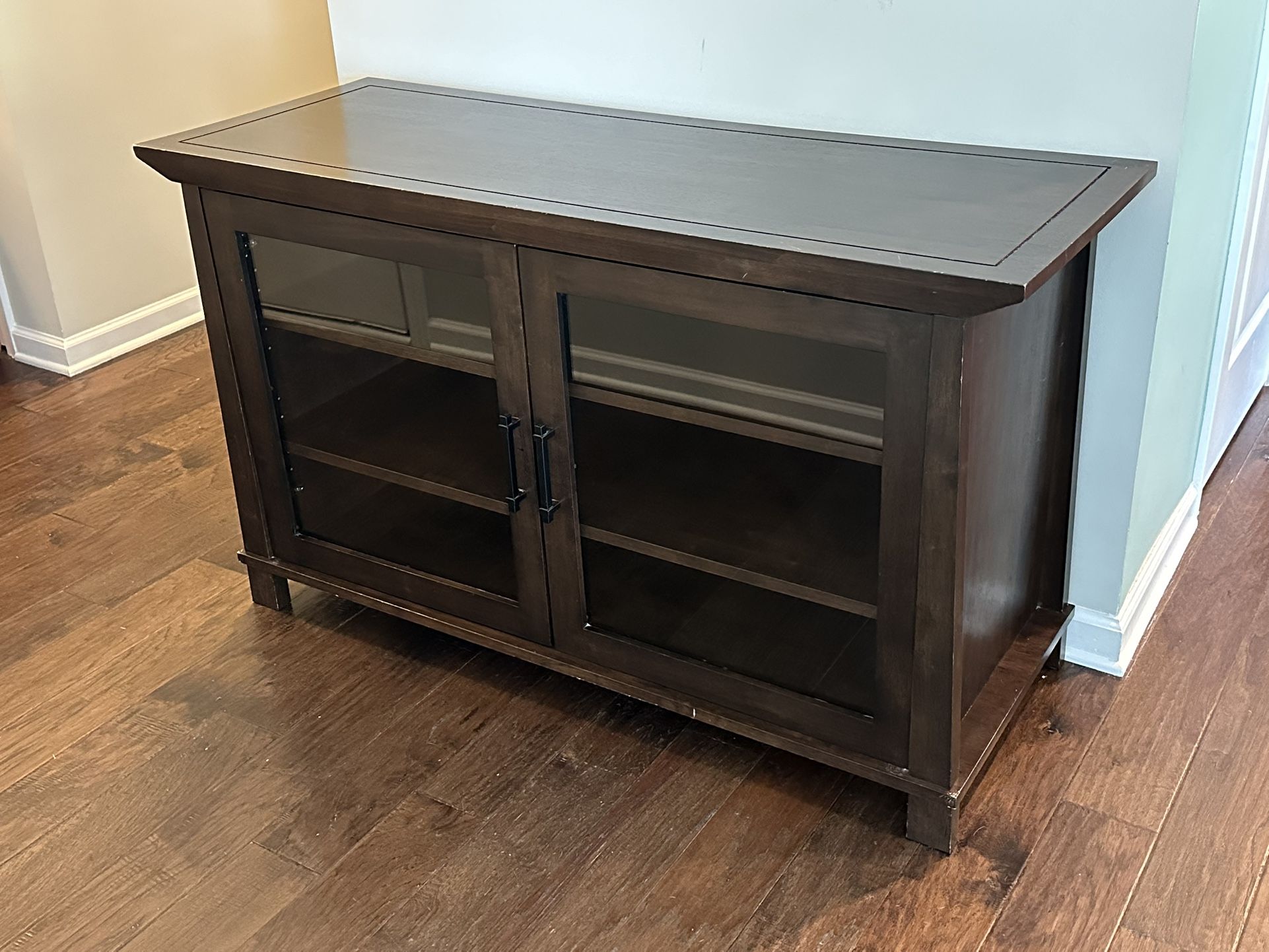 Wooden Glass 2-Door Storage Cabinet