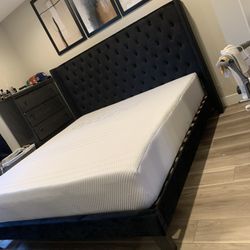 New In Box King Bed Frame With Mattress (Read Description Below)