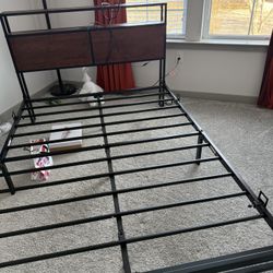 A Metal Full-Size Bed Frame And Mattresses 150$ Metal Frame Pick Up. 