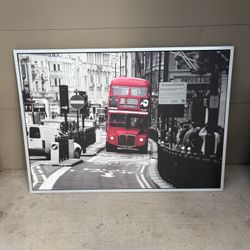 55” X 39” Red Bus Art Piece