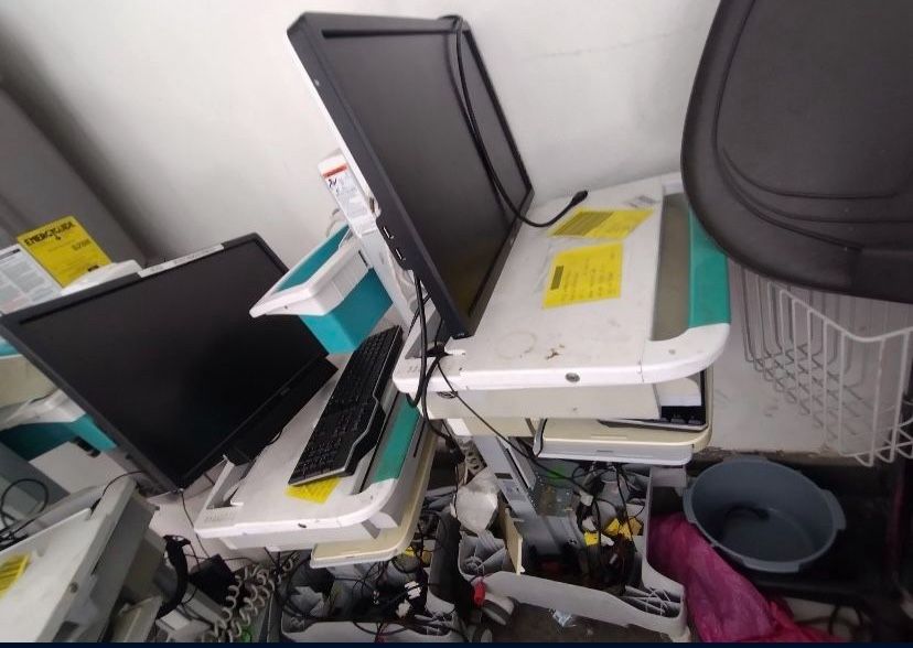 Hospital Monitor With Desktop Computer 