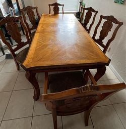 Ashley Millennium Solid Wood Dining Set – 6 Chairs + Extension Leaf – $1,195 OBO