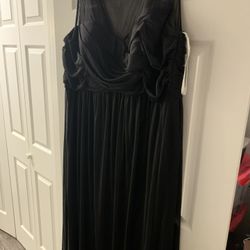Black Size 24 Plus Size Formal Gown Homecoming Prom Bridesmaid