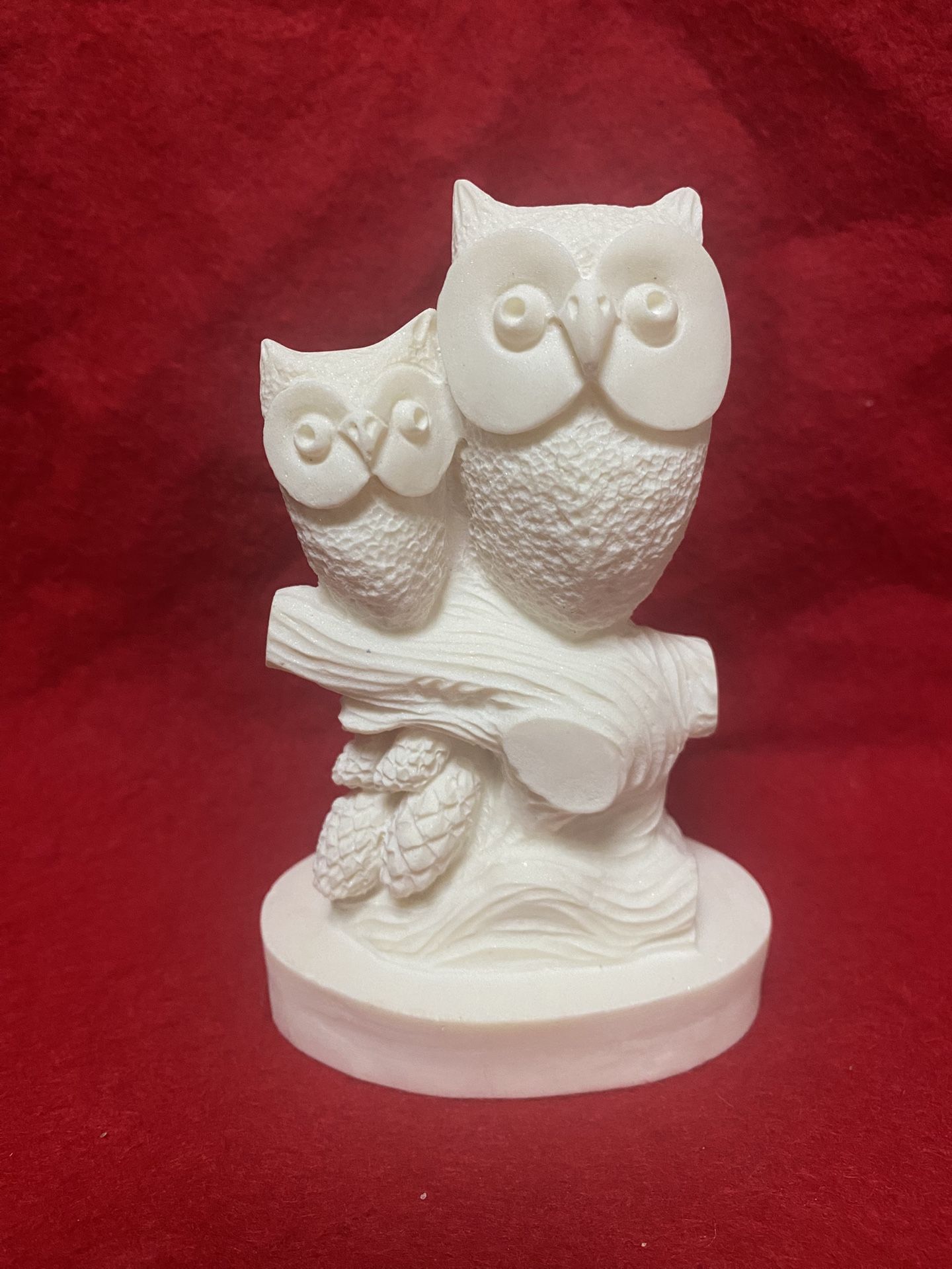 5 Inch Alabaster Greek Duel Owls Statue Imported From Greece (3 available)