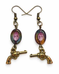 Western Revolver Dangle Earrings | western dangled earrings