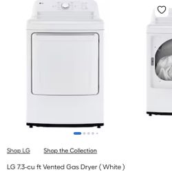 7.3 cu ft Gas Dryer (White, ENERGY STAR, Reversible Side Swing Door) With Sensor Dry