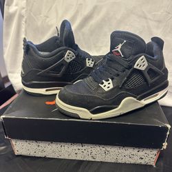 Air Jordans 4 GS Black Canvas