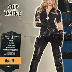 Sexy Police Stop Traffic Halloween Costume Women Small