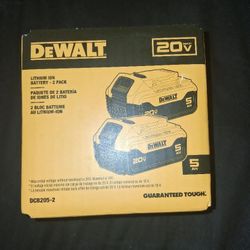 DeWalt 20-v batteries 5ah 2-pack