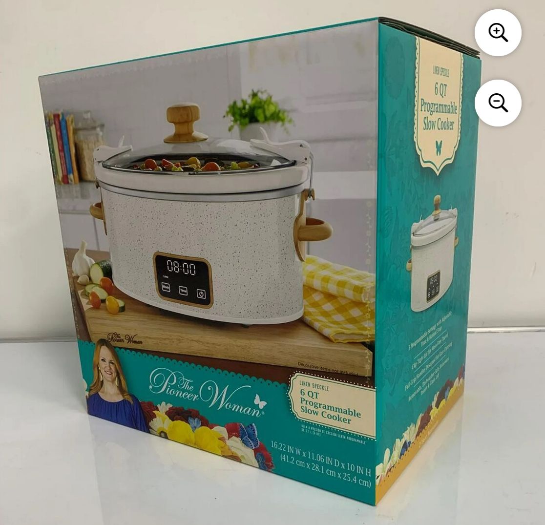 The Pioneer Woman 6 Qt Digital Slow Cooker with Locking Lid, Linen Speckle