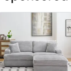 Boneless, off white, white, with ottoman