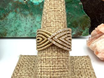 Vintage Gold Plated Sterling Silver 925 KC India CZ Diamond Ring