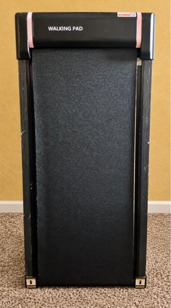 Compact Walking Pad Treadmill - Black with Pink Accents