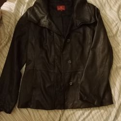 Colehaan Woman's Large Black Leather Jacket 