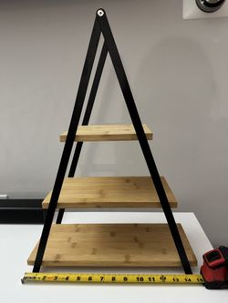 Stylish 3-Tier Bamboo Display Shelf – Perfect for Weddings, Desserts & Home Decor