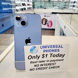 Apple IPhone 14 128gb  Unlocked, FREE Smartwach/ Headphones. Pay $1 Today Rest in payments. NO CREDIT NEEDED FINANCING
