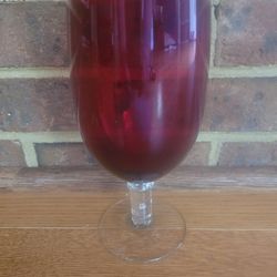 Red and Clear Crystal Stemware (SEVEN AVAILABLE)