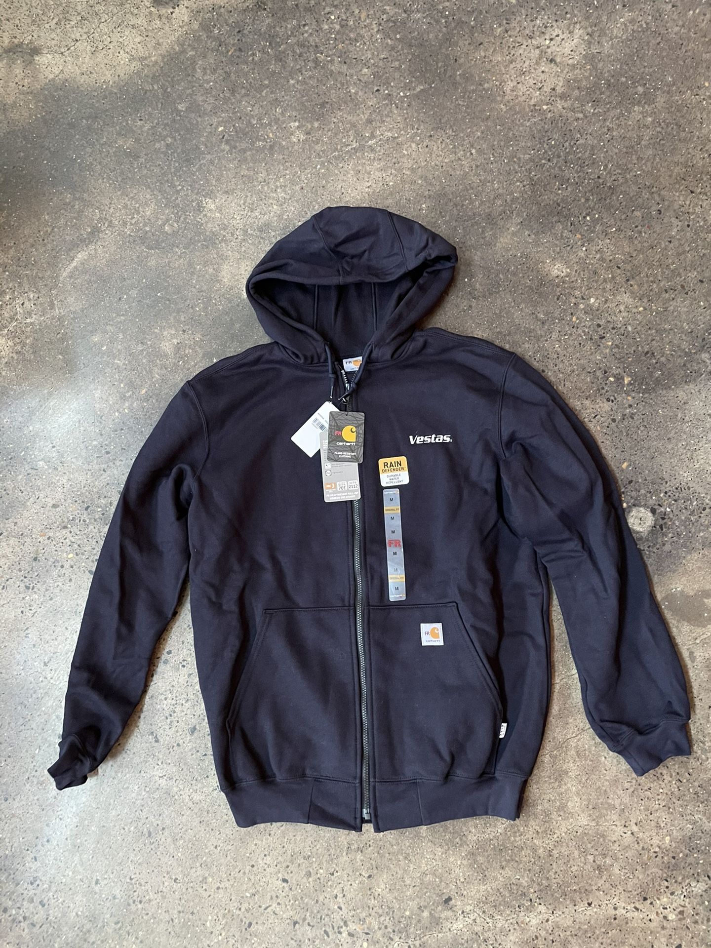 Carhartt FRK007 Men's Flame Resistant Rain Defender Blue Hooded