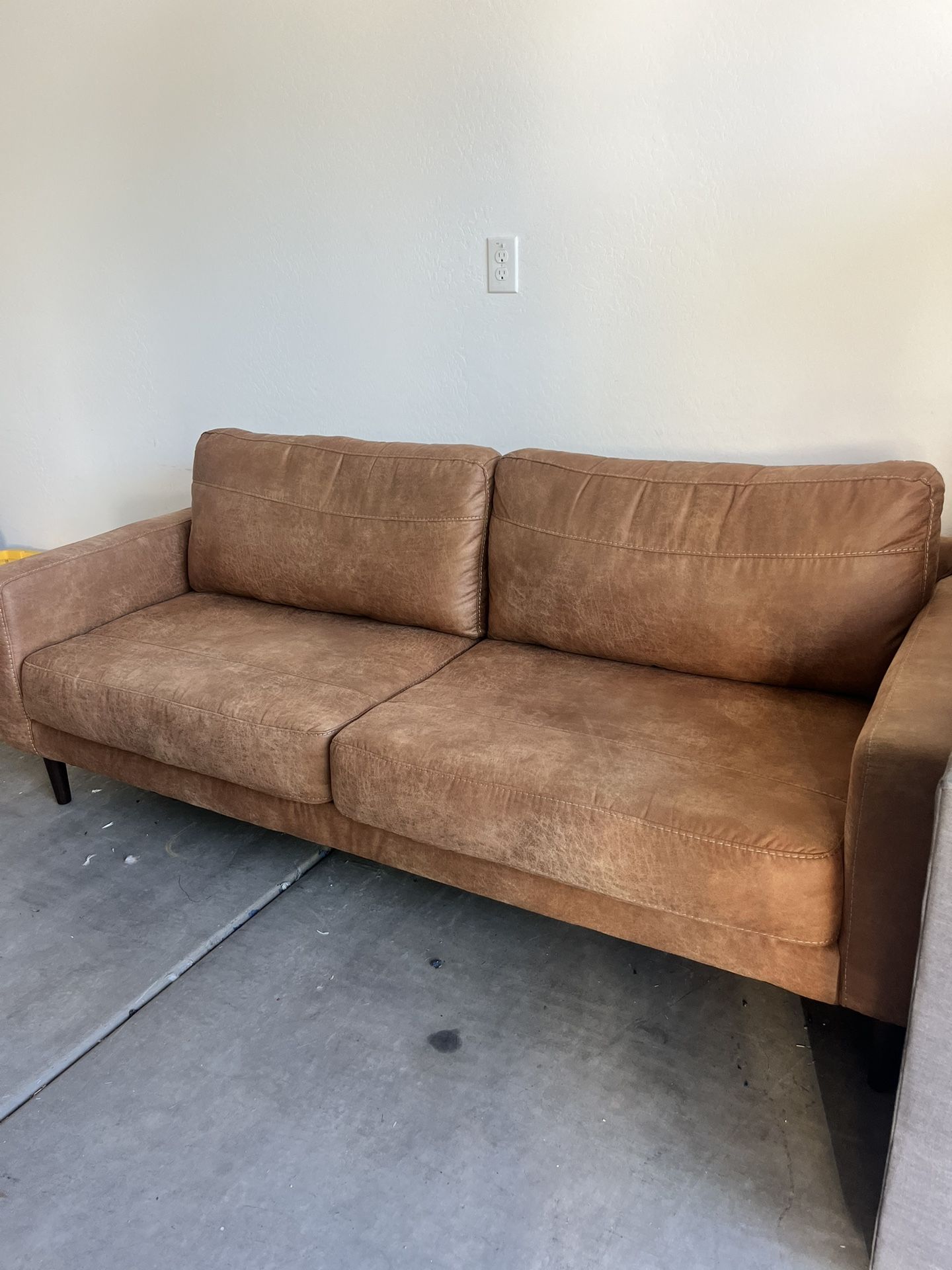 Modern Couch Leather Like Sofa (delivery Available)